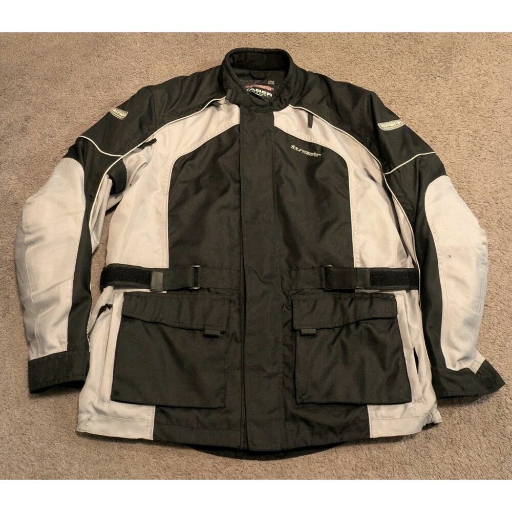 Tourmaster Saber Series 2 RainGuard Gray Black Motorcycle Jacket Men's 2XL / 48